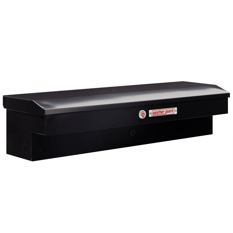 Weather Guard 175-5-04 Lo-Side box in gloss black, front three-quarter studio view with the lid closed
