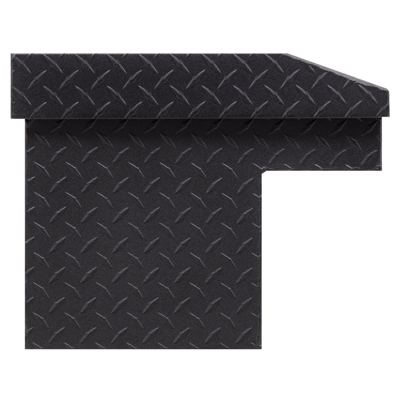 Weather Guard 178-52-04 low-profile Lo-Side box in textured matte black, side profile showing the body depth and the bed-rail notch