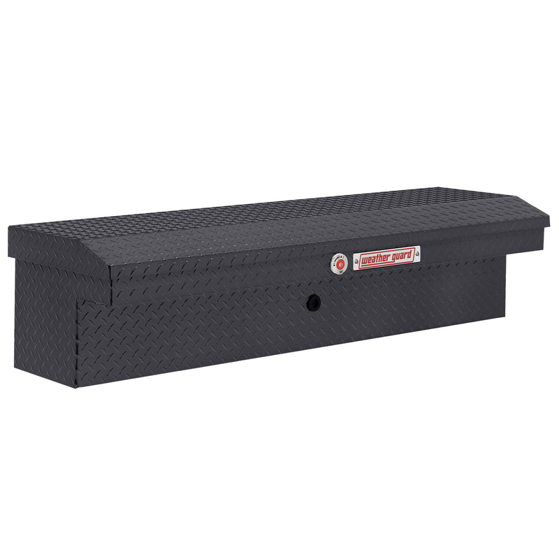 Weather Guard 178-6-04 low-profile Lo-Side box in gunmetal gray, front three-quarter studio view with the lid closed