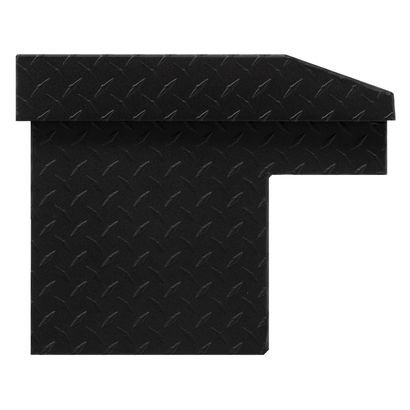 Weather Guard 180-52-04 low-profile Lo-Side box in textured matte black, side profile showing the body depth and the bed-rail notch