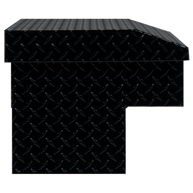 Weather Guard 184-5-04 Lo-Side box in gloss black, side profile showing the body depth and the bed-rail notch