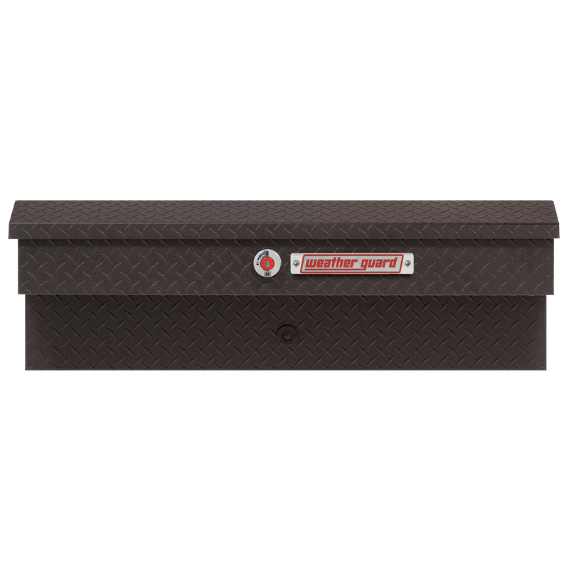 Weather Guard 184-52-04 Lo-Side box in textured matte black, straight-on front elevation with the lid closed
