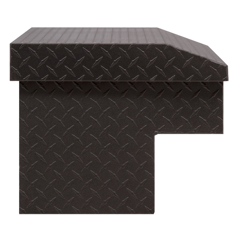 Weather Guard 184-52-04 Lo-Side box in textured matte black, side profile showing the body depth and the bed-rail notch