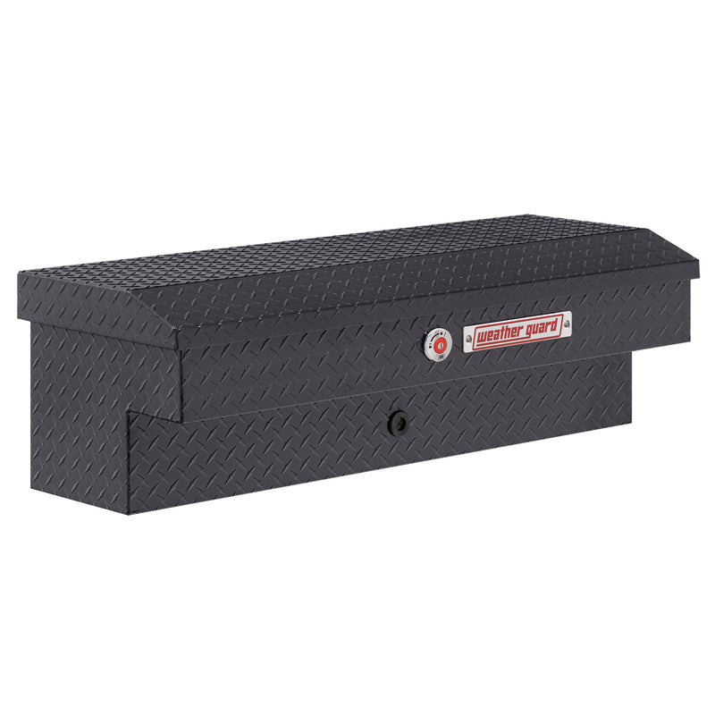 Weather Guard 184-6-04 Lo-Side box in gunmetal gray, front three-quarter studio view with the lid closed