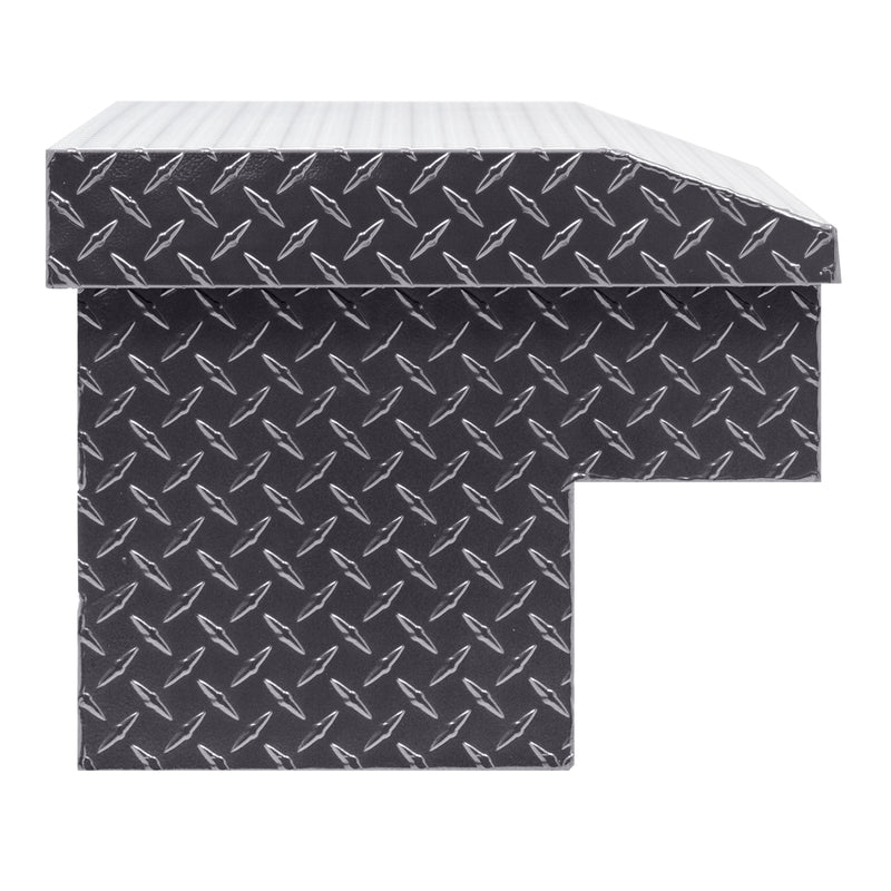 Weather Guard 184-6-04 Lo-Side box in gunmetal gray, side profile showing the body depth and the bed-rail notch