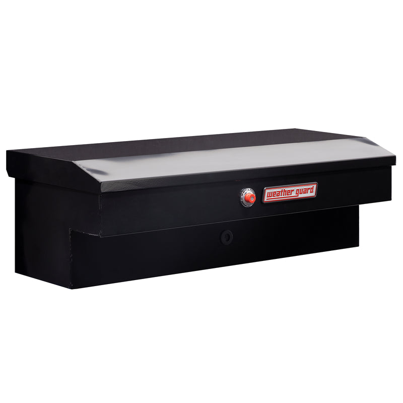 Weather Guard 185-5-04 Lo-Side box in gloss black, front three-quarter studio view with the lid closed