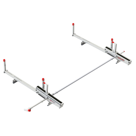 Weather Guard 2261-3-01 EZGLIDE2 Compact Fixed Drop-Down Van Ladder Rack, studio three-quarter view on a plain white background