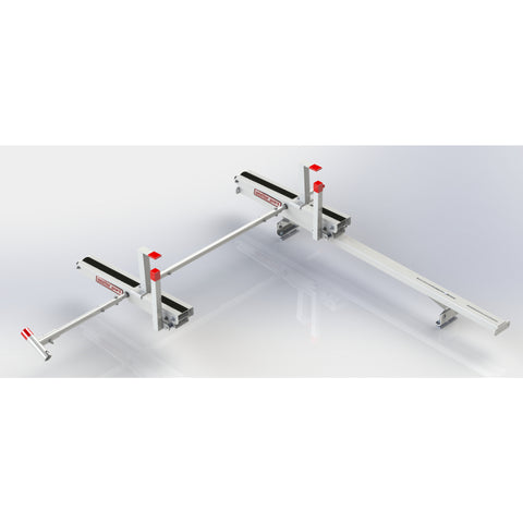 Weather Guard 2277-3-01 EZGLIDE2 Dual Drop-Down Ladder Kit With Cross Member, studio three-quarter view on a plain white background