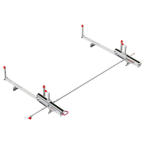 Weather Guard 2291-3-01 Extended EZGLIDE2 Drop-Down Van Ladder Rack, studio three-quarter view on a plain white background