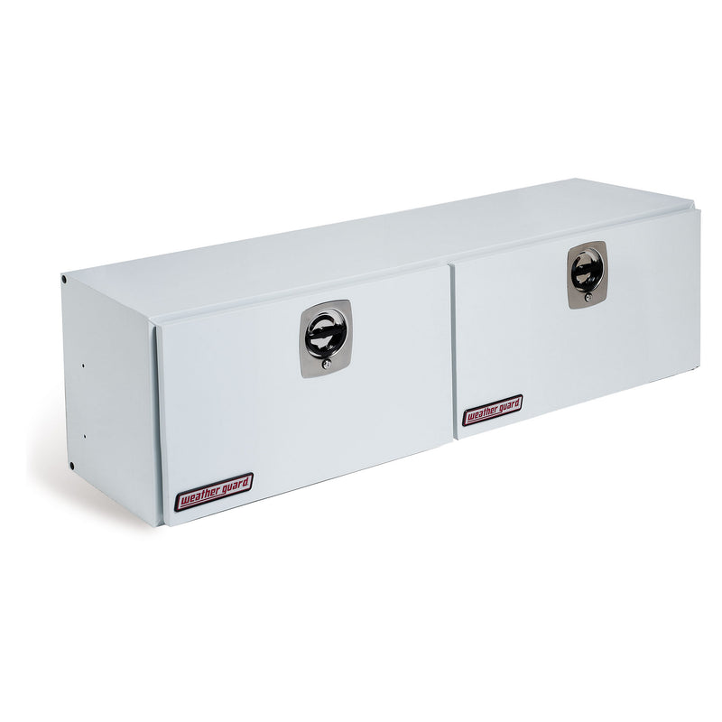 Weather Guard 265-3-02 Super-Side box in brite white, front three-quarter studio view with the doors closed