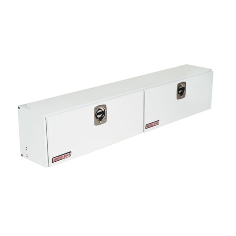 Weather Guard 291-3-02 Super Hi-Side box in brite white, front three-quarter studio view with the doors closed