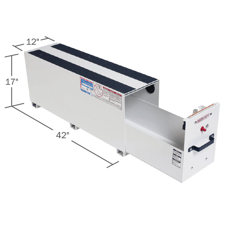 Dimensional drawing of the Weather Guard 310-3-01 drawer unit with measurement callouts