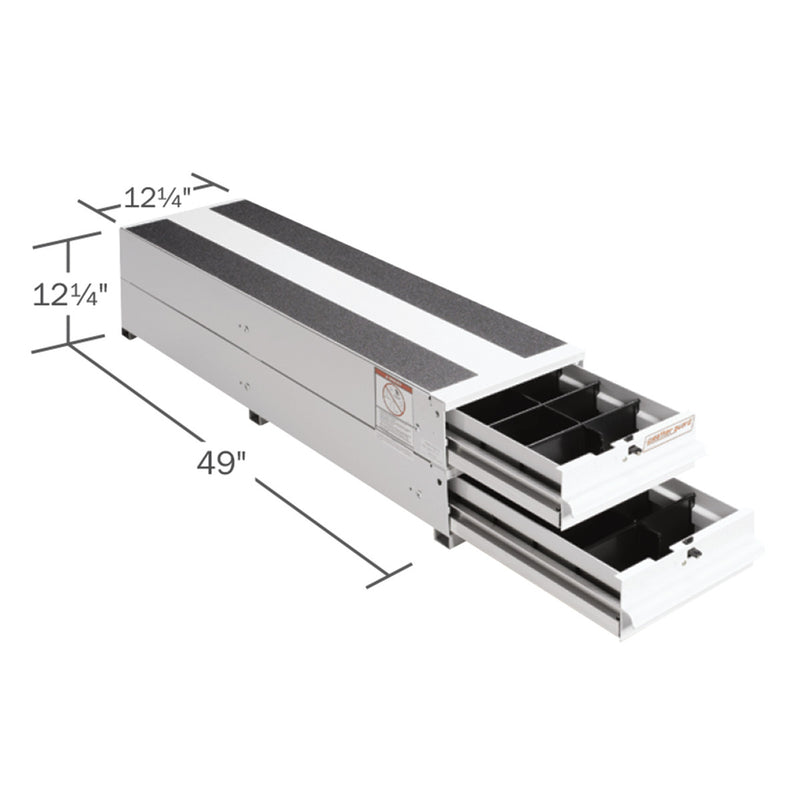Dimensional drawing of the Weather Guard 326-3 drawer unit with measurement callouts