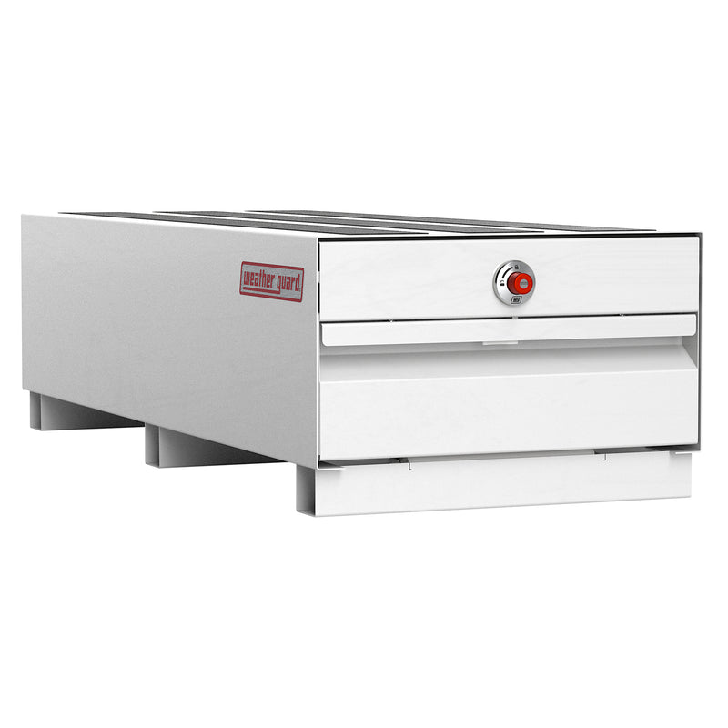 Low front view of the Weather Guard 336-3-04 PACK RAT drawer unit in white