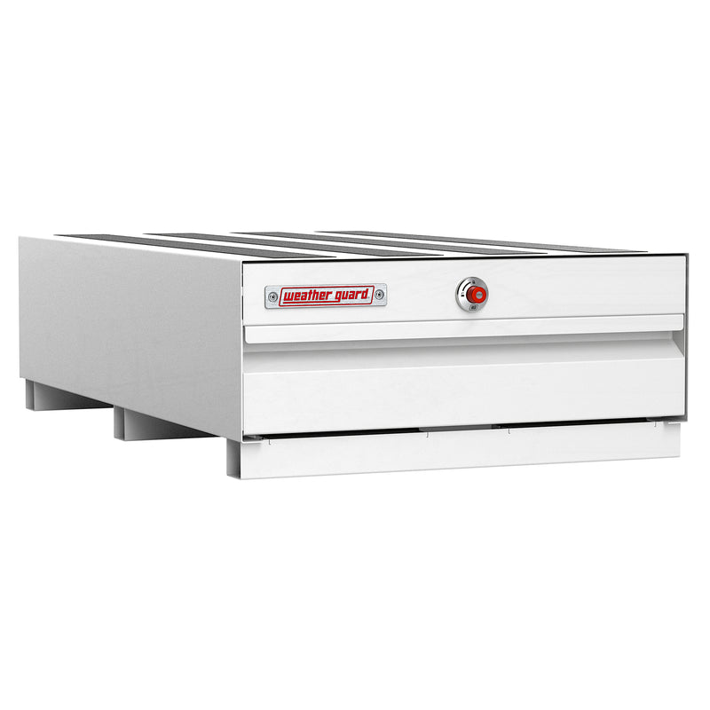 Low front view of the Weather Guard 337-3-04 PACK RAT drawer unit in white