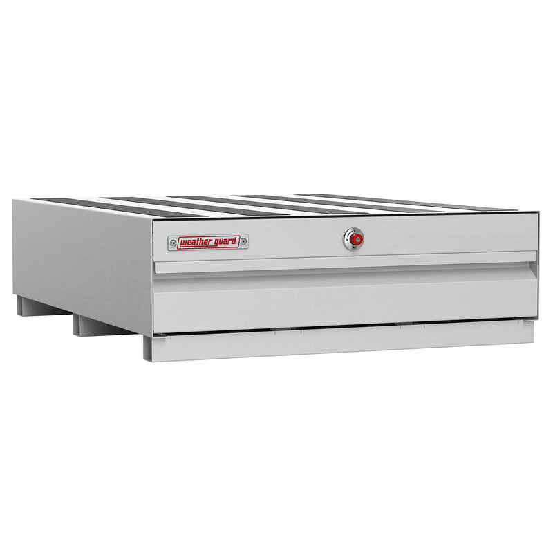 Low front view of the Weather Guard 338-3-04 PACK RAT drawer unit in white
