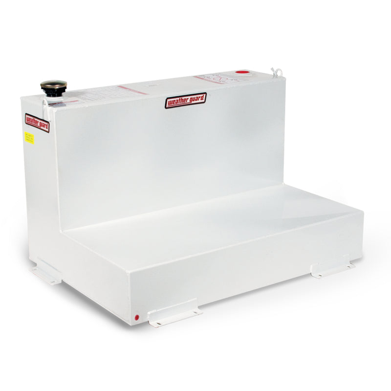 Weather Guard 352-3-02 75 gallon L-shape steel transfer tank in brite white, three-quarter hero view