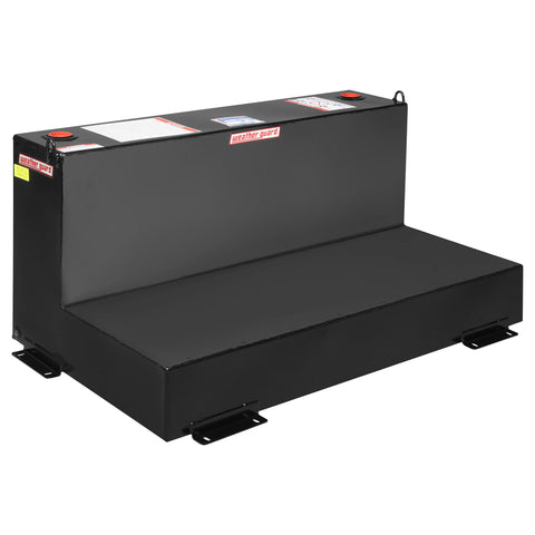 Weather Guard 354-5-02 90 gallon L-shape steel transfer tank in gloss black, three-quarter hero view