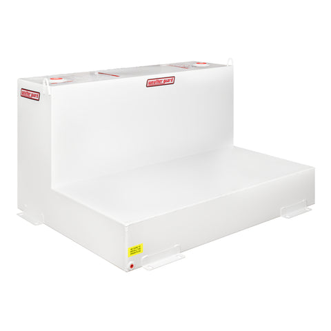 Weather Guard 362-3-02 110 gallon L-shape steel transfer tank in brite white, three-quarter hero view