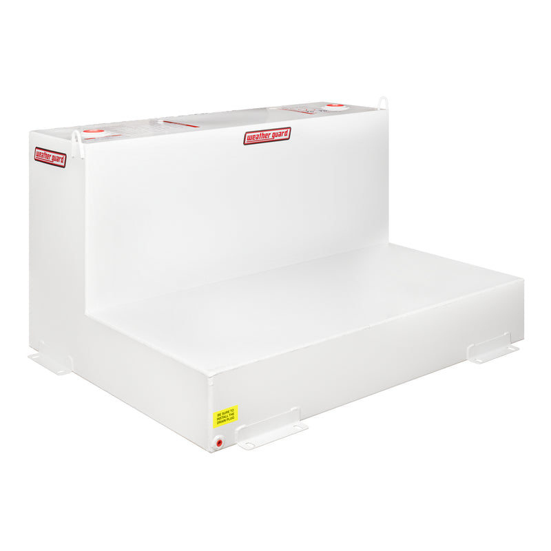 Weather Guard 362-3-02 110 gallon L-shape steel transfer tank in brite white, three-quarter hero view