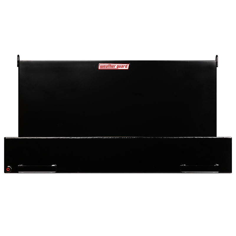 Front elevation of the gloss black Weather Guard 362-5-02 110 gallon transfer tank
