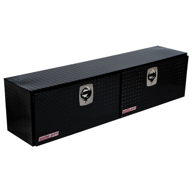Weather Guard 372-5-02 Hi-Side box in gloss black, front three-quarter studio view with the doors closed
