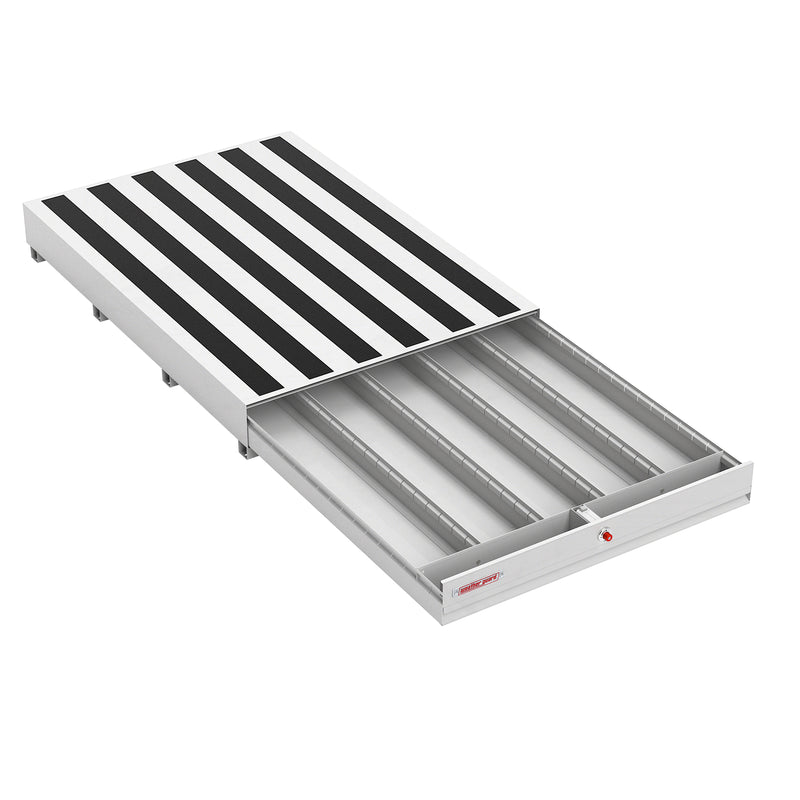 Weather Guard 379-3-04 PACK RAT drawer unit in white with the drawer pulled fully open on its slides
