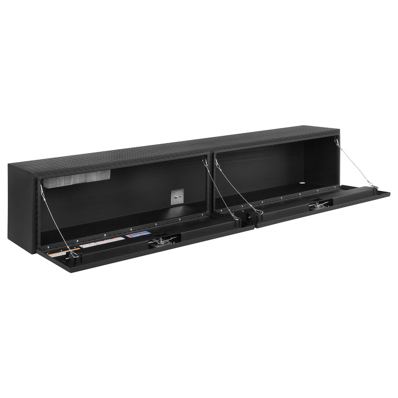 Weather Guard 391-52-02 Super Hi-Side box in textured matte black, doors open, showing the interior floor and the full opening