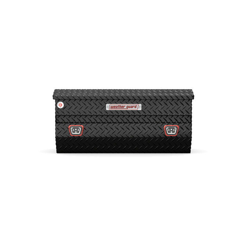 Weather Guard 614-5-04 All-Purpose Chest in gloss black, straight-on front elevation with the lid closed