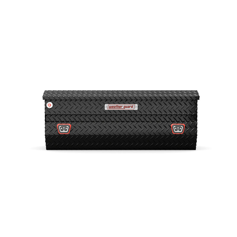 Weather Guard 624-5-04 All-Purpose Chest in gloss black, straight-on front elevation with the lid closed