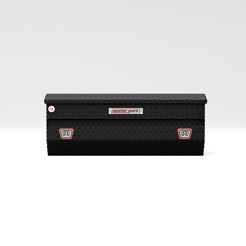 Weather Guard 624-52-04 All-Purpose Chest in textured matte black, straight-on front elevation with the lid closed