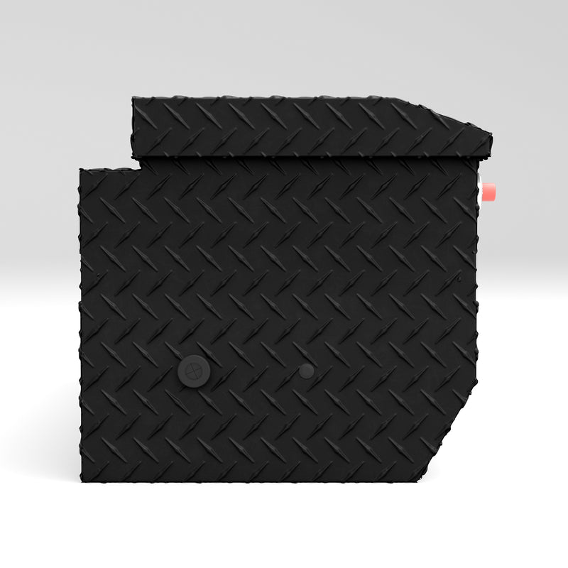 Weather Guard 624-52-04 All-Purpose Chest in textured matte black, side profile showing the body depth and lid overhang