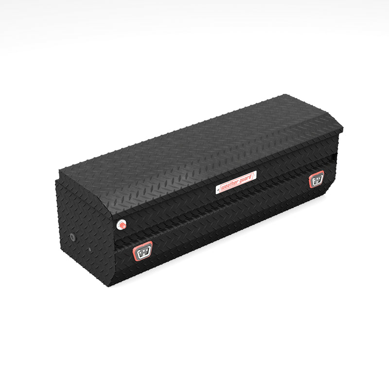 Weather Guard 634-52-04 All-Purpose Chest in textured matte black, front three-quarter studio view with the lid closed