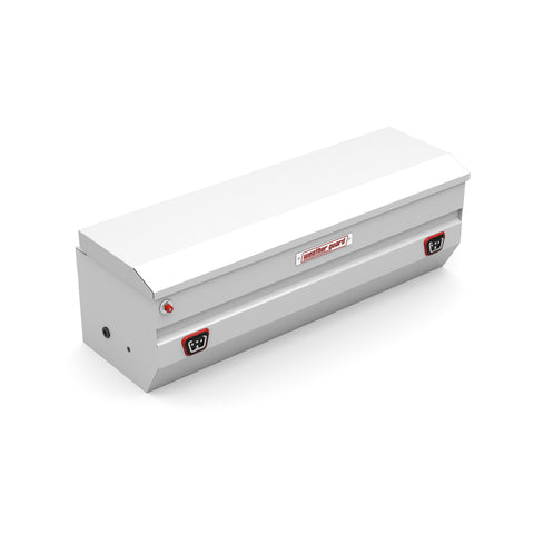 Weather Guard 635-3-04 All-Purpose Chest in brite white, front three-quarter studio view with the lid closed