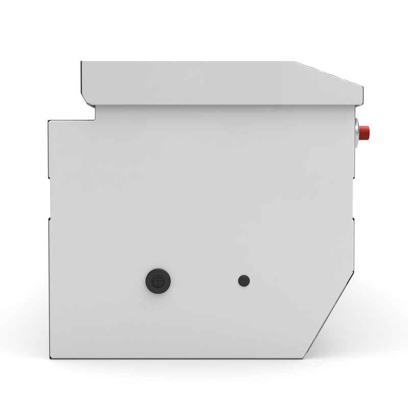 Weather Guard 635-3-04 All-Purpose Chest in brite white, side profile showing the body depth and lid overhang