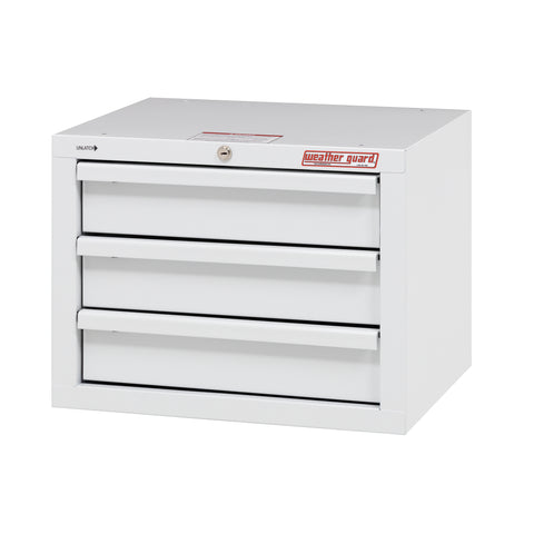 Weather Guard 903-3-01 Secure Storage 3-Drawer Module, studio three-quarter view on a plain white background