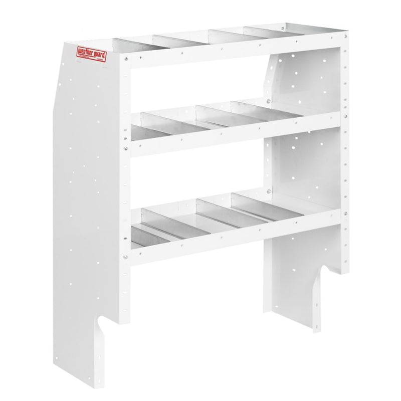 Weather Guard 9343-3-03 Heavy Duty 3-Shelf Adjustable Steel Van Storage Unit, studio three-quarter view on a plain white background