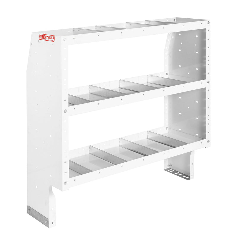Weather Guard 9344-3-03 Heavy Duty 3-Shelf Adjustable Steel Van Storage Unit, studio three-quarter view on a plain white background