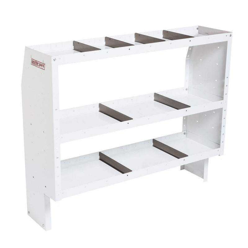 Weather Guard 9345-3-03 Heavy Duty 3-Shelf Adjustable Steel Van Storage Unit, studio three-quarter view on a plain white background