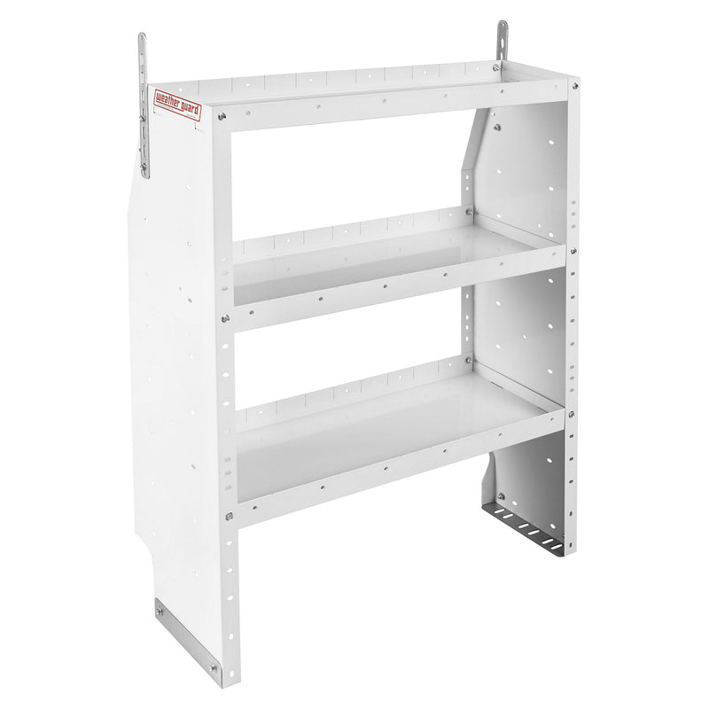 Weather Guard 9353-3-03 3-Shelf Adjustable Steel Van Storage Unit, studio three-quarter view on a plain white background