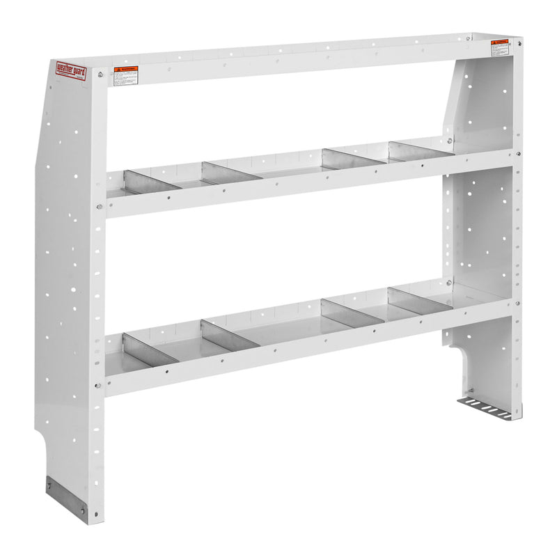 Weather Guard 9355-3-03 3-Shelf Adjustable Steel Van Storage Unit, studio three-quarter view on a plain white background