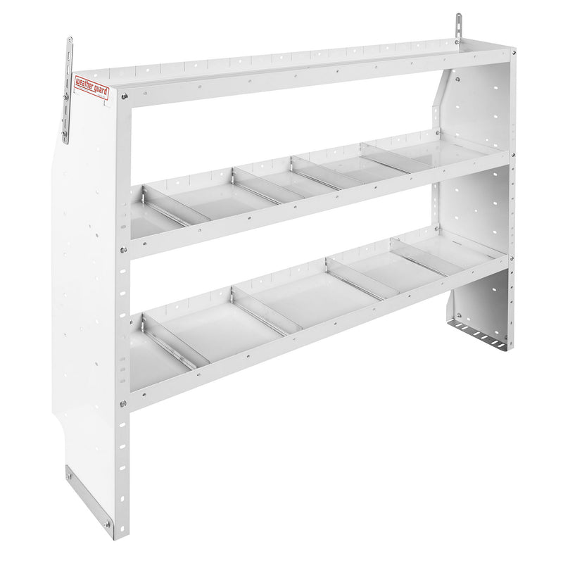 Weather Guard 9356-3-03 3-Shelf Adjustable Steel Van Storage Unit, studio three-quarter view on a plain white background