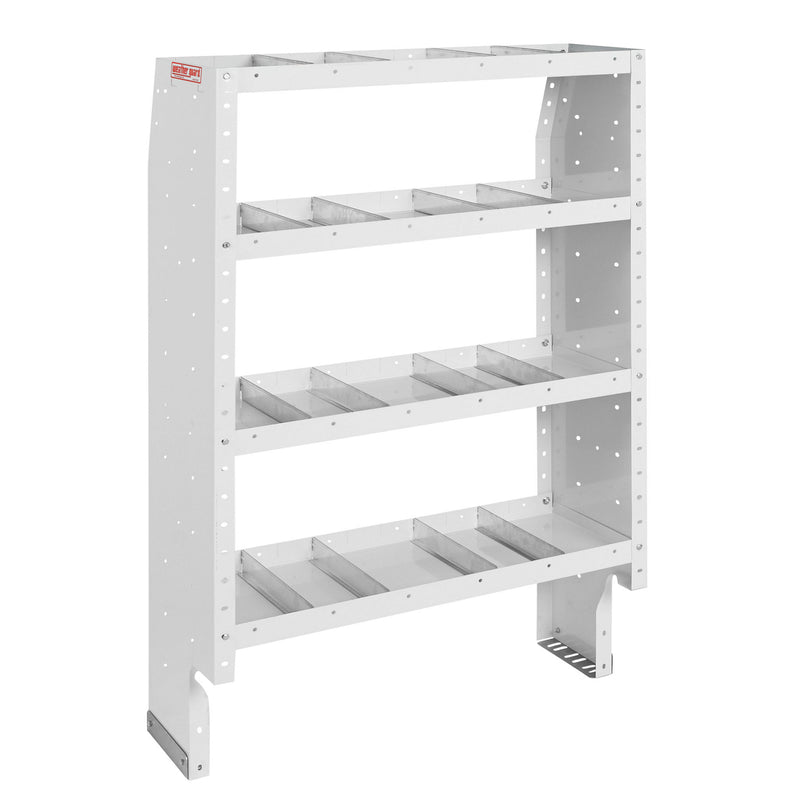 Weather Guard 9363-3-03 Heavy Duty 4-Shelf Adjustable Steel Van Storage Unit, studio three-quarter view on a plain white background