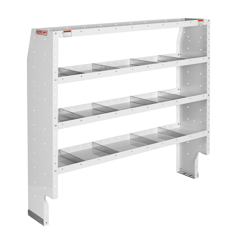 Weather Guard 9366-3-03 Heavy Duty 4-Shelf Adjustable Steel Van Storage Unit, studio three-quarter view on a plain white background