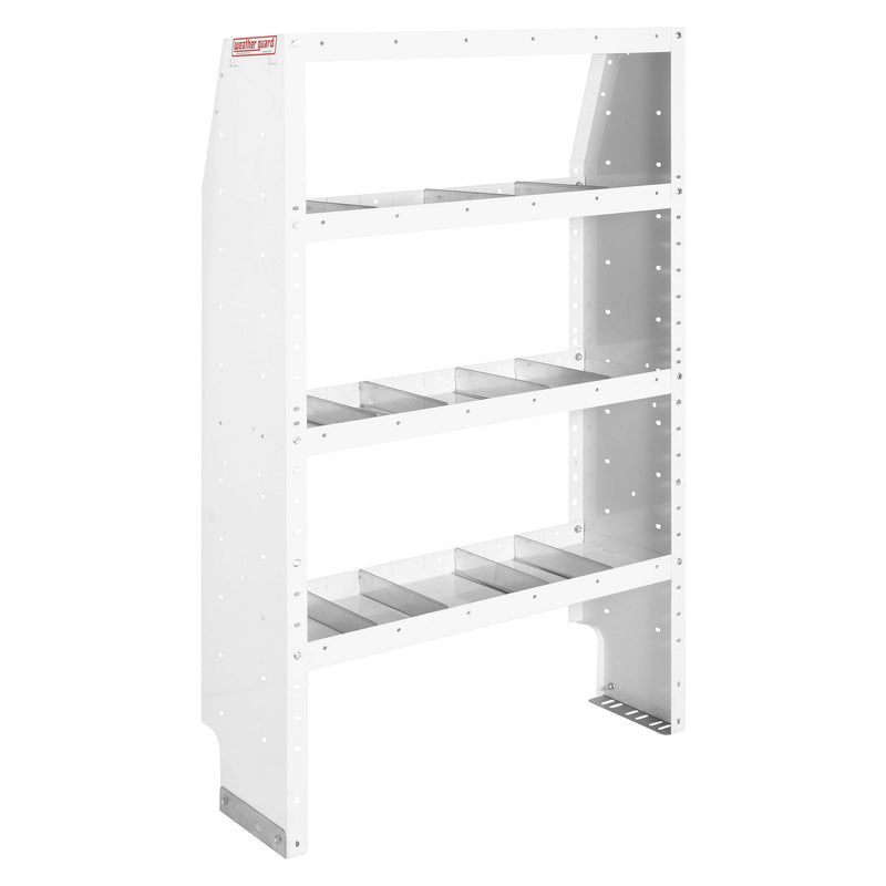 Weather Guard 9373-3-03 4-Shelf Adjustable Steel Van Storage Unit, studio three-quarter view on a plain white background