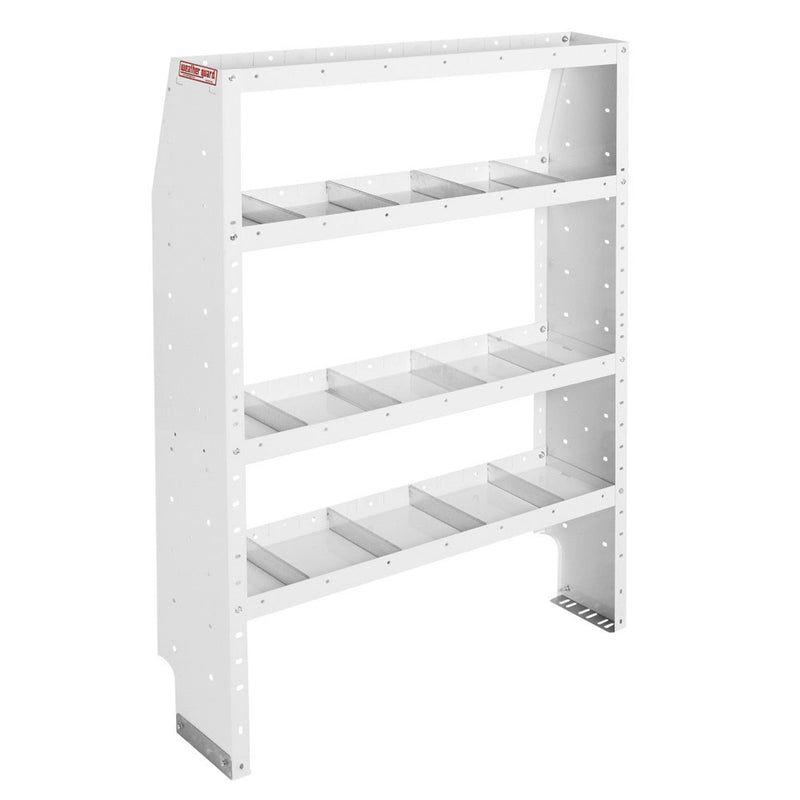 Weather Guard 9374-3-03 4-Shelf Adjustable Steel Van Storage Unit, studio three-quarter view on a plain white background