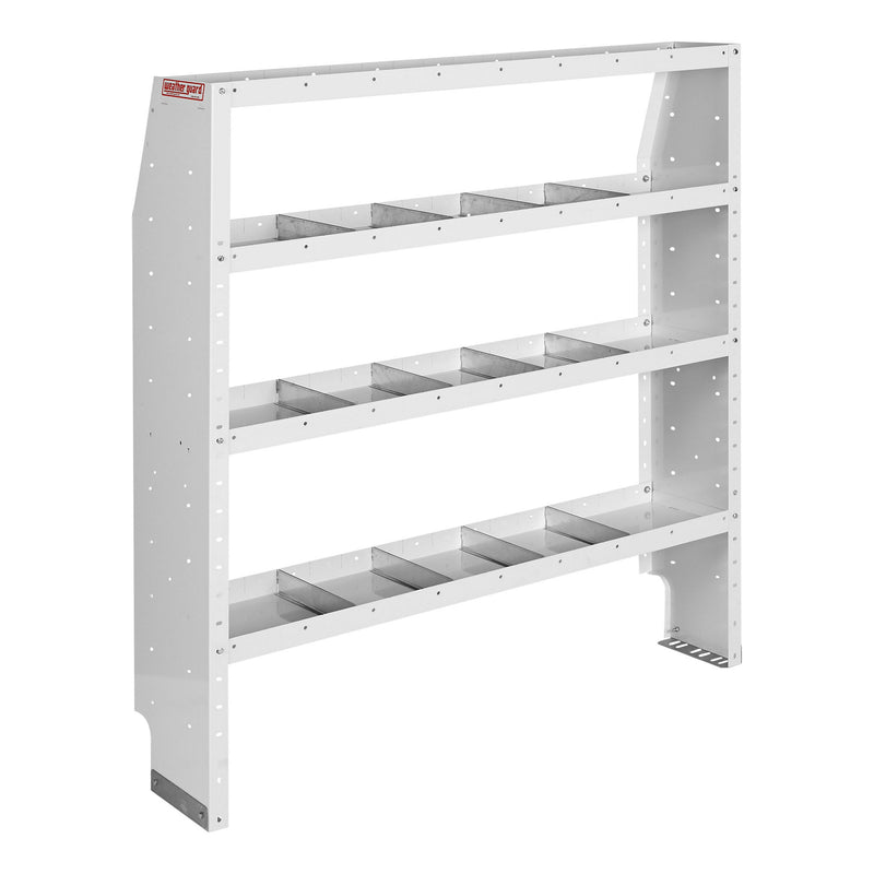 Weather Guard 9375-3-03 4-Shelf Adjustable Steel Van Storage Unit, studio three-quarter view on a plain white background