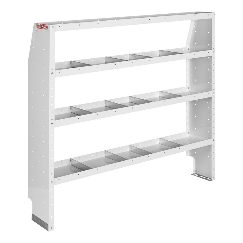 Weather Guard 9376-3-03 4-Shelf Adjustable Steel Van Storage Unit, studio three-quarter view on a plain white background