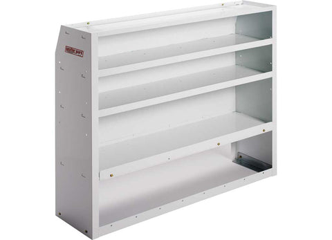 Weather Guard 9452-3-01 EZ-Cube pre-assembled steel van shelf unit, 51 in wide, Brite White studio view