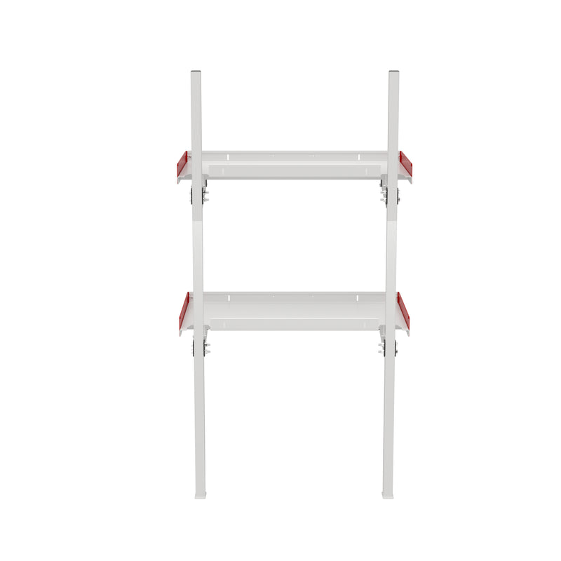 Weather Guard 9536-3-01 36 in Aluminum Folding Van Shelving Unit, rear view showing the back of the unit